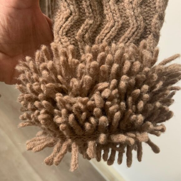 Jillian Jones Luxury 100% Lambswool Boho Lagenlook Duster Brown Cardigan  Size L - Picture 5 of 8